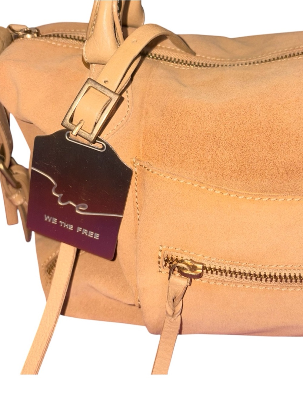 Free People We The Free Suede Baby Emerson Bag Italian Straw Suede New With Tags - Picture 6 of 10